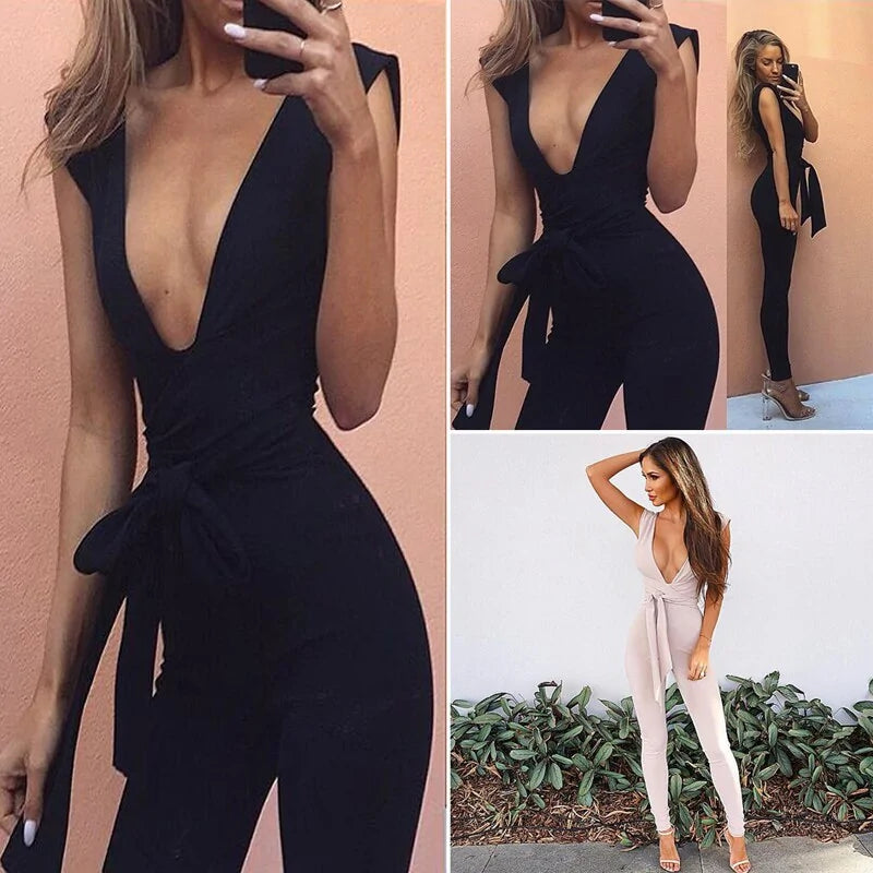 9DF Deep Black V Jumpsuit Aura Restored