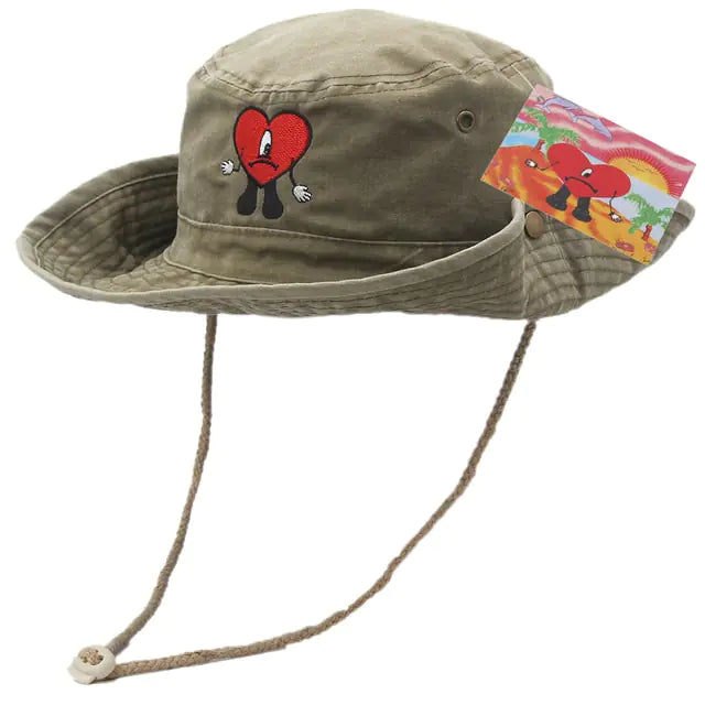 Foldable Cotton Embroidered Bucket Hat Aura Restored