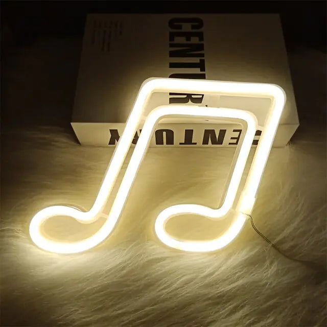 Musical Notes Neon Bar Lights Aura Restored