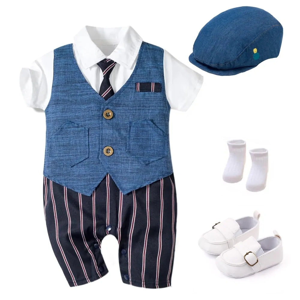 Baby Boy Formal Romper Suit Aura Restored