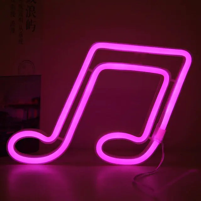 Musical Notes Neon Bar Lights Aura Restored