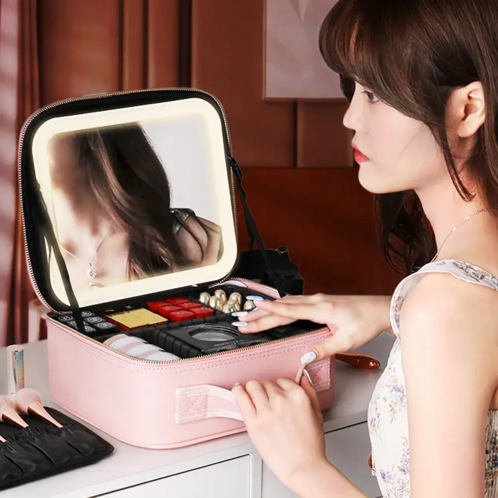 Courtney on Topp Smart LED Cosmetic Case with Mirror Aura Restored