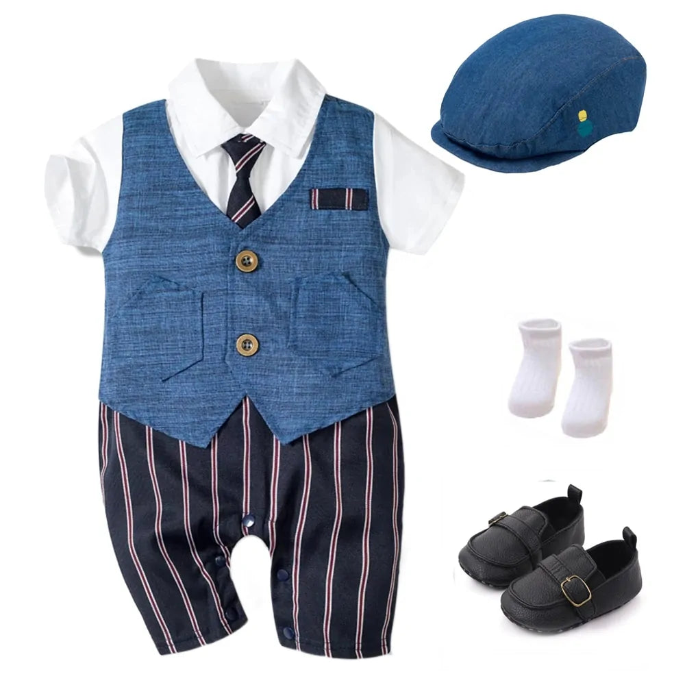 Baby Boy Formal Romper Suit Aura Restored