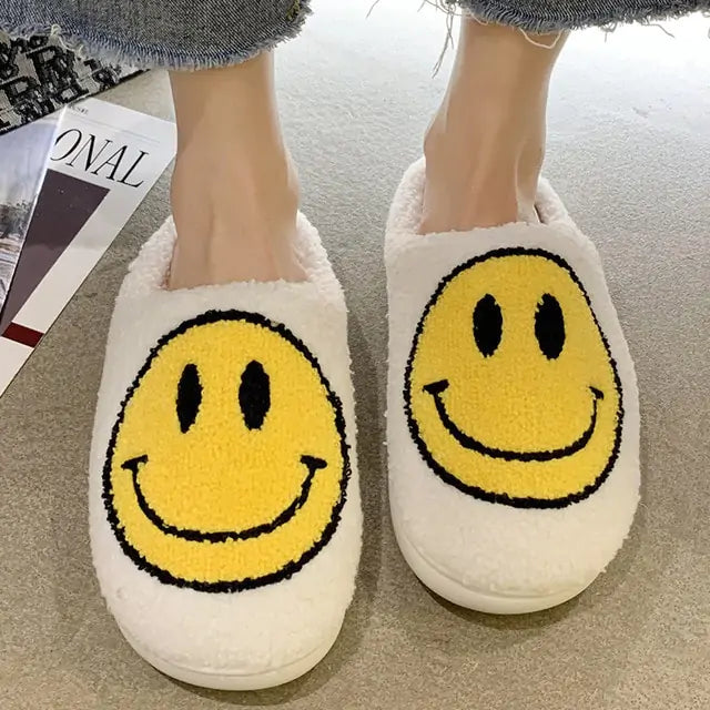 Bishop Collection Smile Pattern Fluffy Slippers Aura Restored