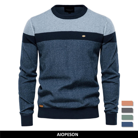 Guy Aura Spliced Cotton Men's Sweater Aura Restored