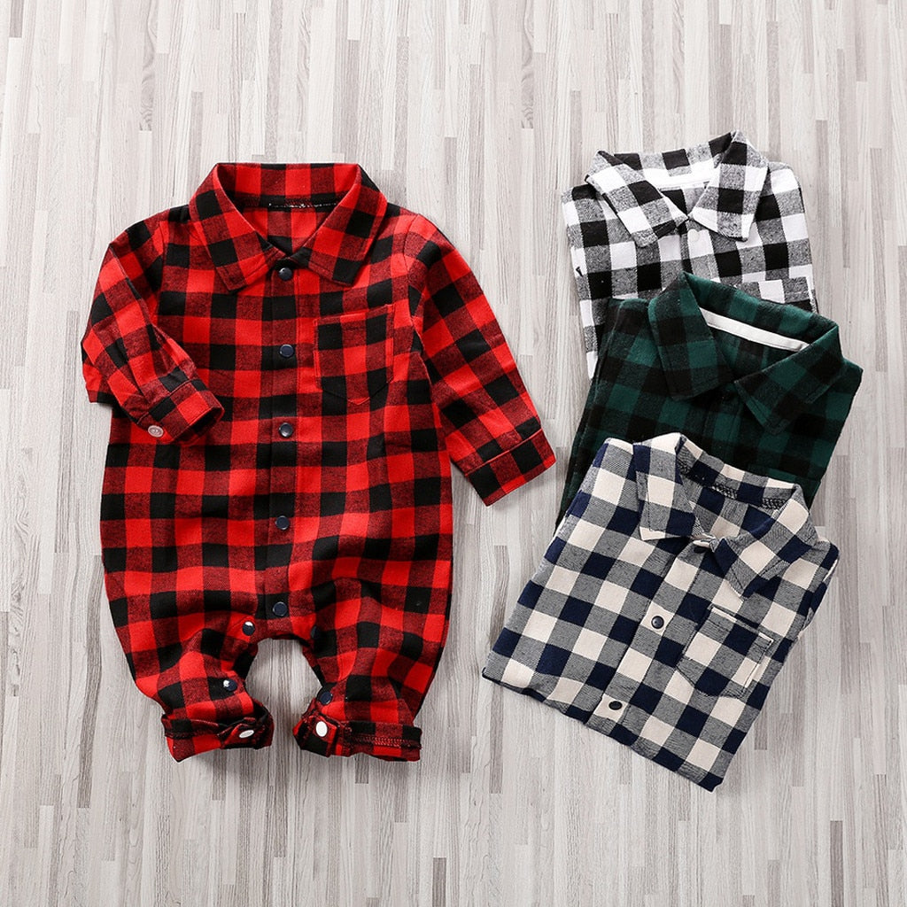 Baby Aura Plaid Onesie Jumpsuit Aura Restored