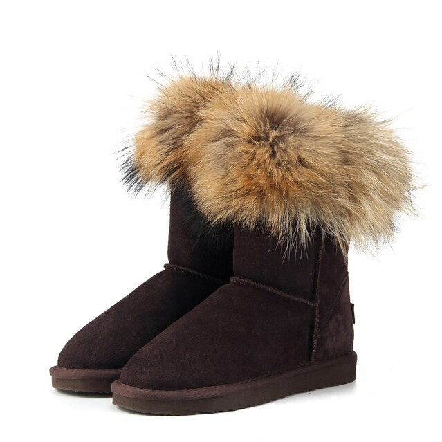 Kuromi Women's Fox Fur Snow Boots Aura Restored