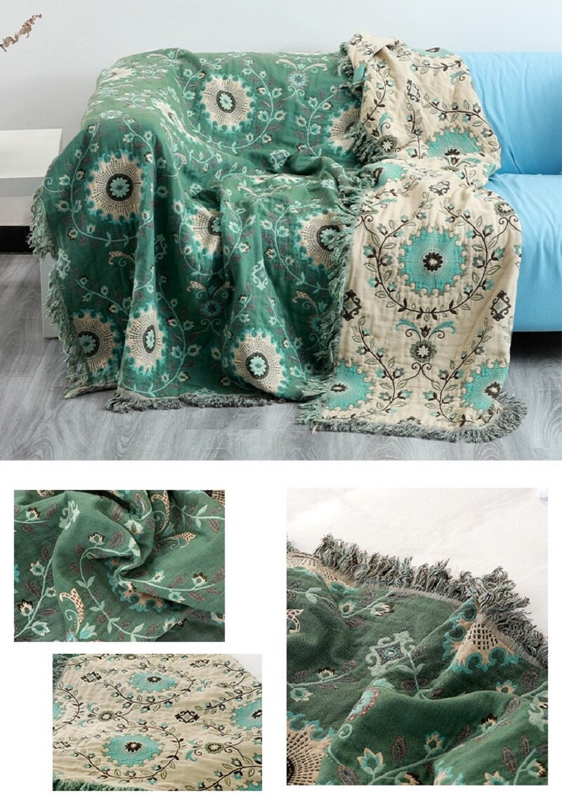 TAA Cotton Sofa Throw Blanket Aura Restored