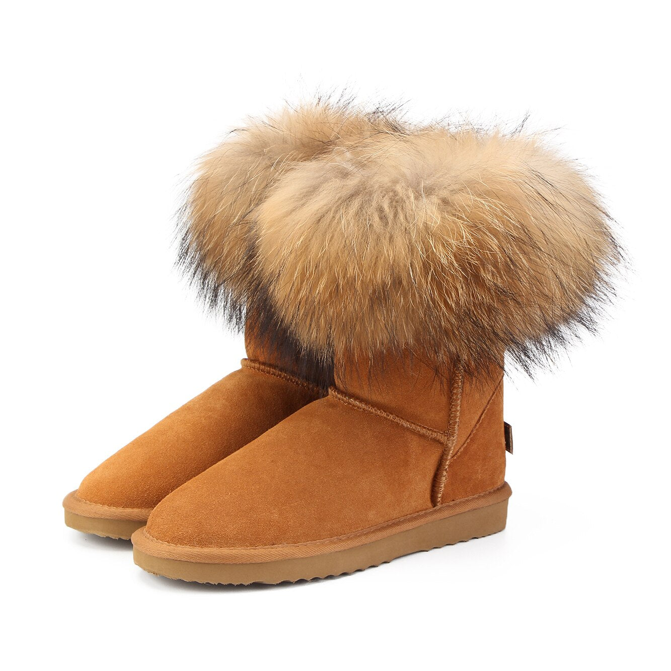 Kuromi Women's Fox Fur Snow Boots Aura Restored