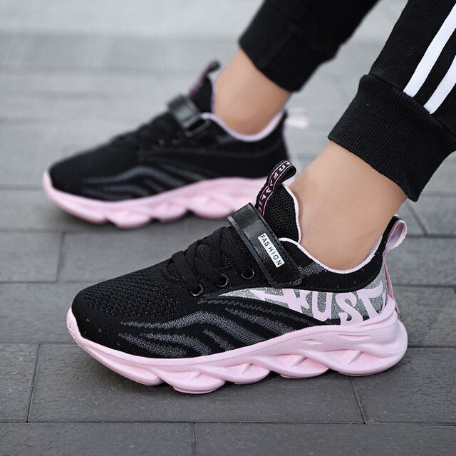 Lace-Up NYMY Girls Breathable Running Shoes Aura Restored