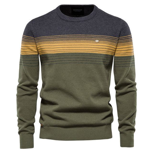 Guy Aura Spliced Cotton Men's Sweater Aura Restored