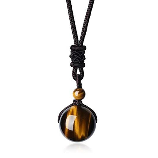 Redd Collection Tiger Eye Stone Pendant Necklace Aura Restored