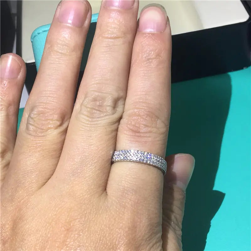 Triple White Silver Ring Aura Restored