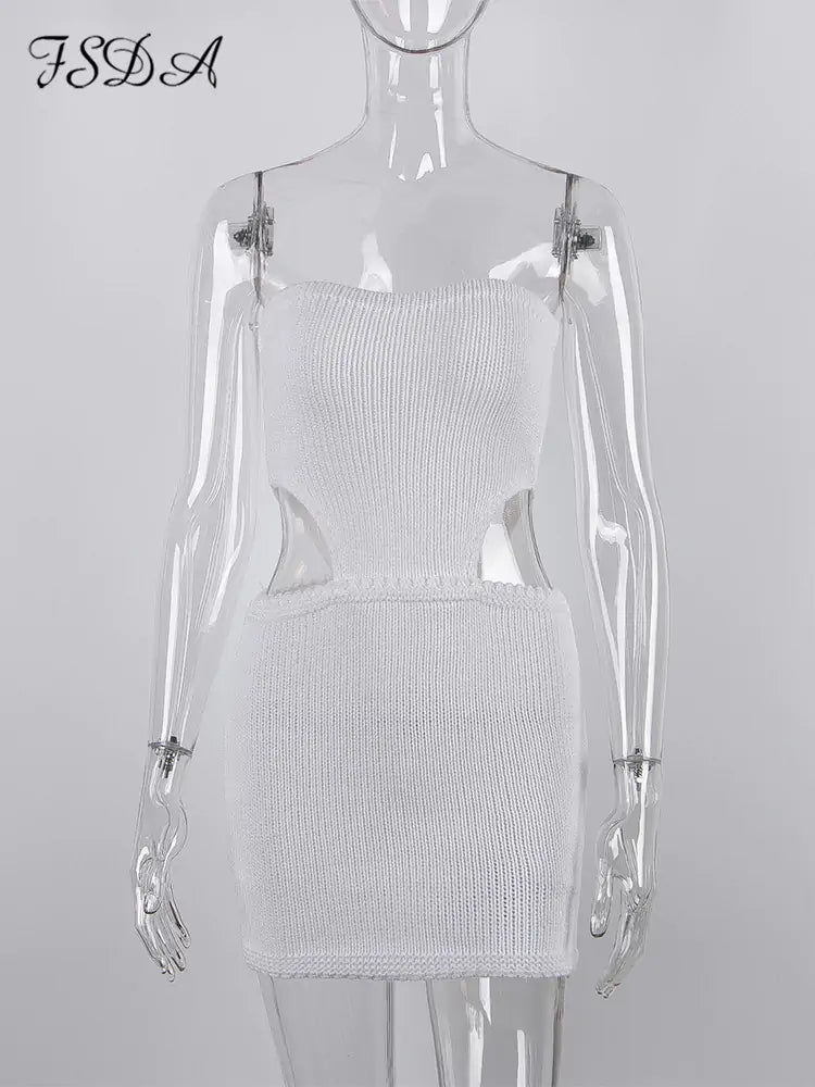 FSDA Strapless Knit Bodycon Dress Aura Restored