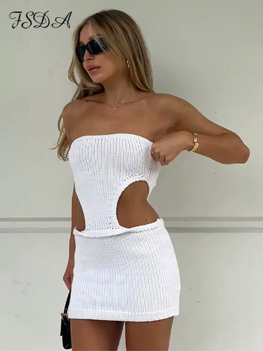 FSDA Strapless Knit Bodycon Dress Aura Restored