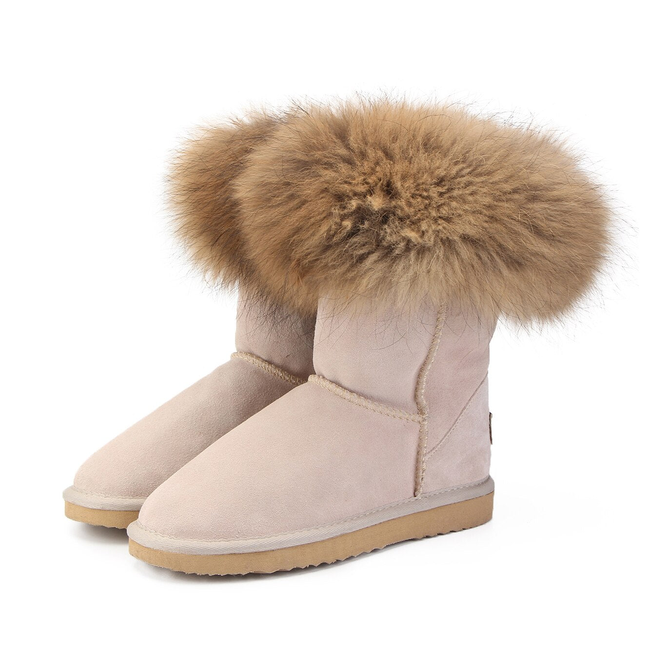 Kuromi Women's Fox Fur Snow Boots Aura Restored