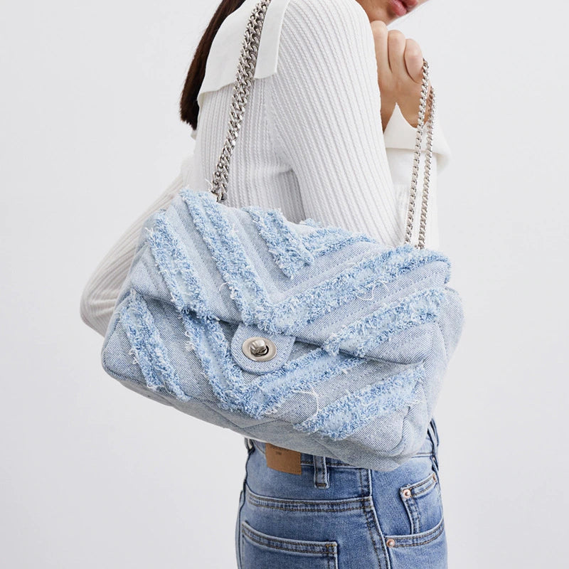 Cuccoo Denim Chain Bag Aura Restored