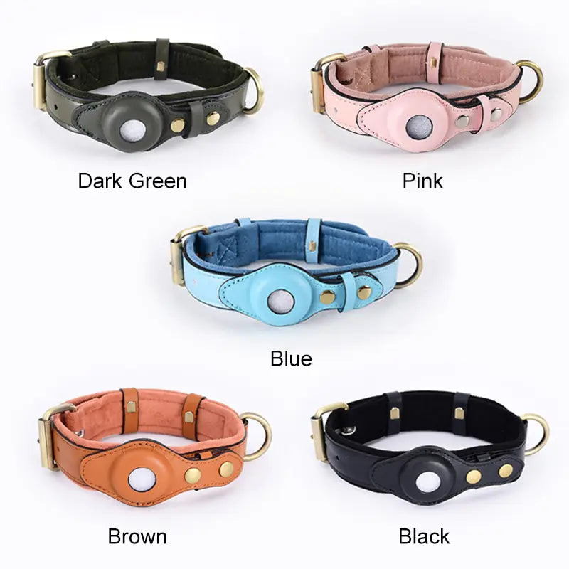 Aura Pets Leather Anti-Lost Dog Collar Aura Restored