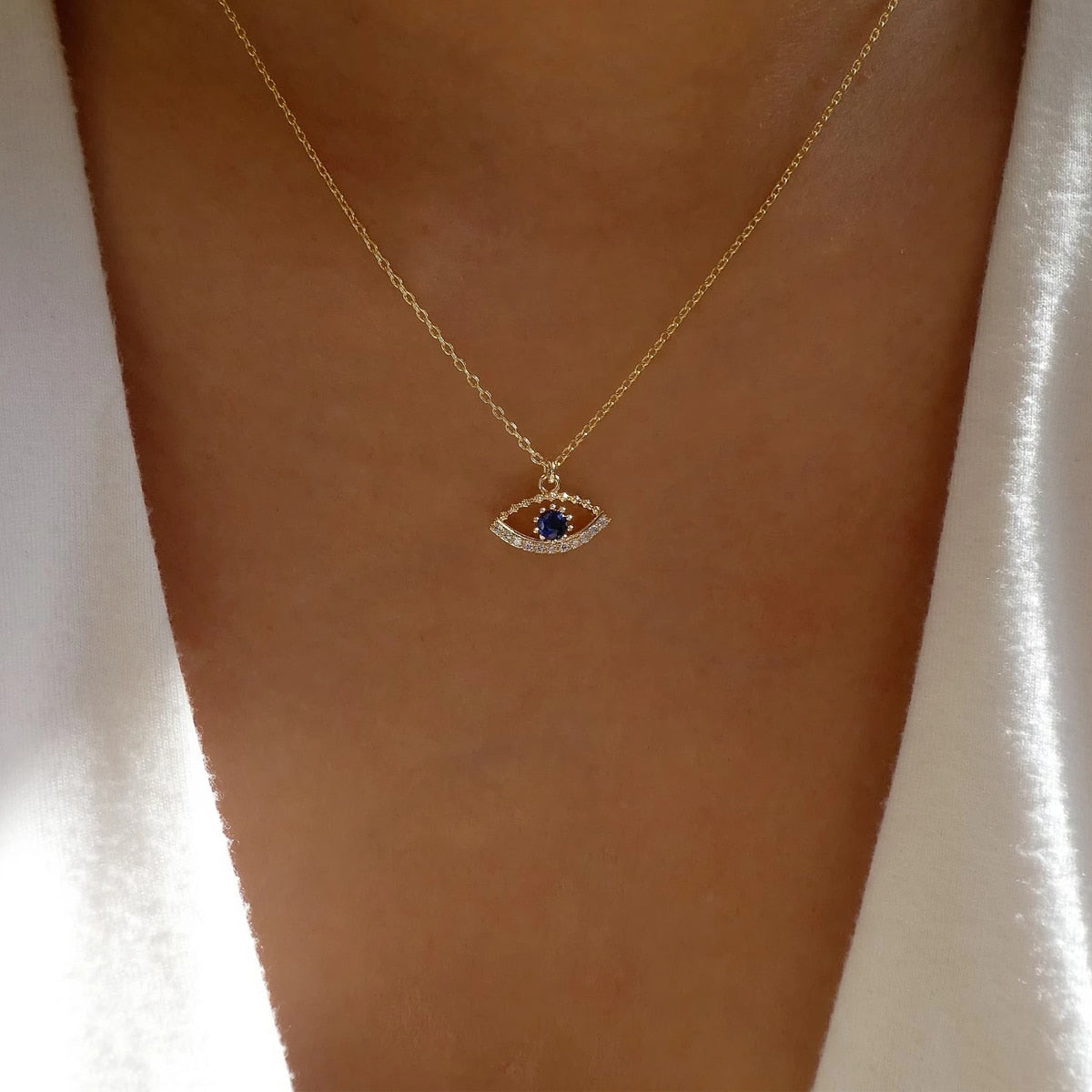 Turkish Blue Evil Eye Necklace Aura Restored