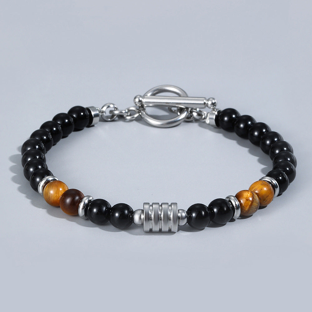 Redd Collection Clasp Tiger Eye Bracelet for Men Aura Restored