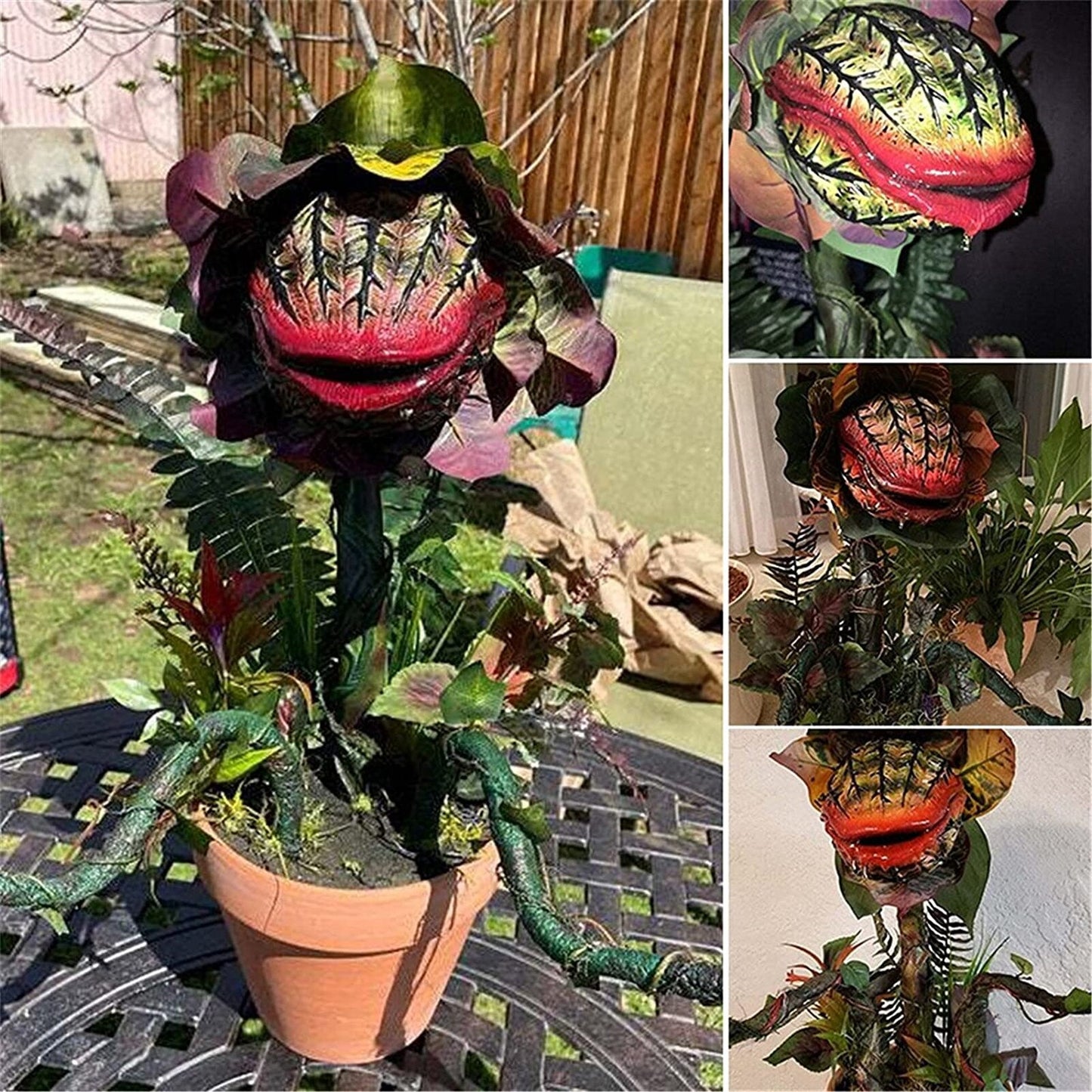 Realistic Piranha Plant Halloween Garden Decor Aura Restored