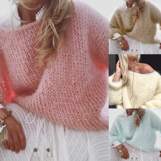 Gideon Collection Dylan Chunky Knitted Fluffy Pullover Tops Aura Restored