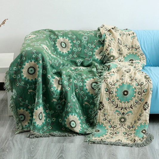 TAA Cotton Sofa Throw Blanket Aura Restored