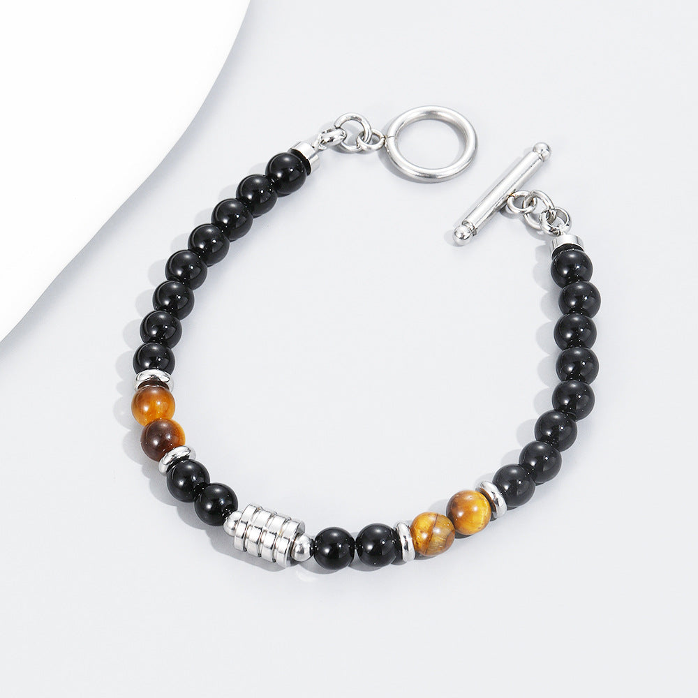 Redd Collection Clasp Tiger Eye Bracelet for Men Aura Restored