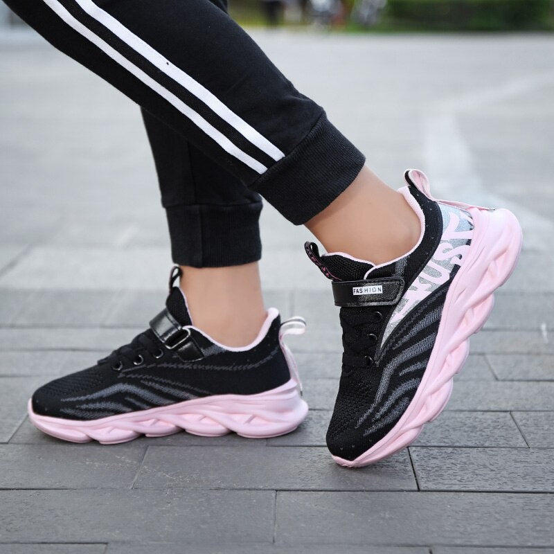 Lace-Up NYMY Girls Breathable Running Shoes Aura Restored