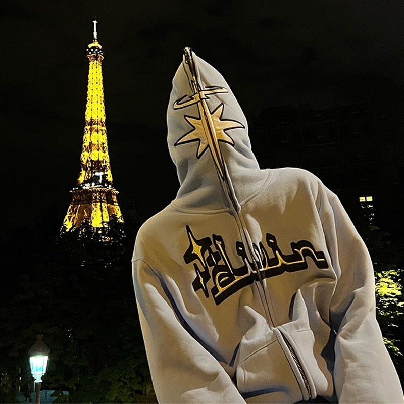 Guy Aura Star Print Hoodies Aura Restored