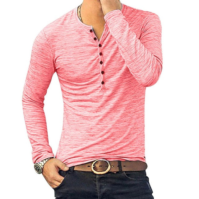 Guy Aura V-Neck Long Sleeve Shirt Aura Restored