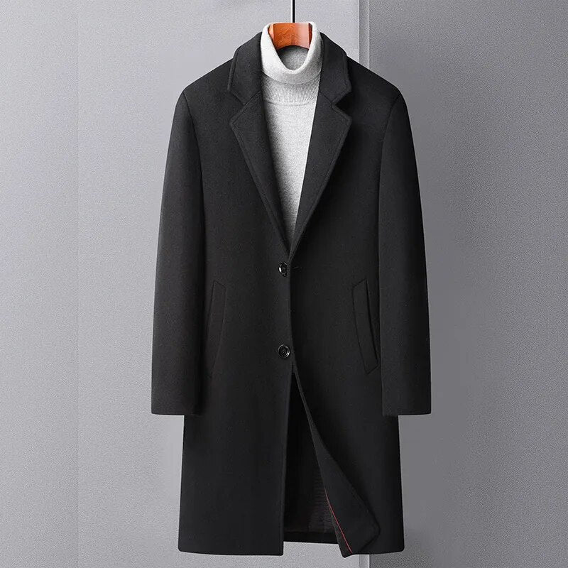 Guy Aura Men's Wool Trench Coat Aura Restored