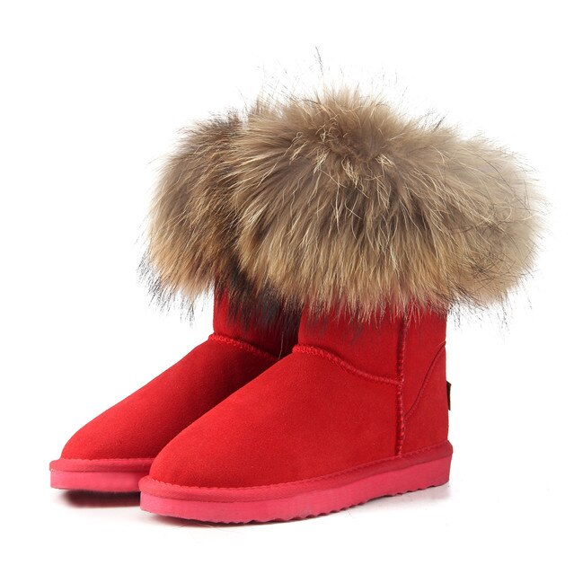 Kuromi Women's Fox Fur Snow Boots Aura Restored