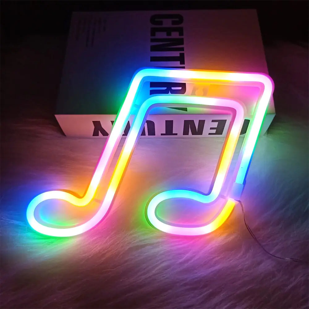 Musical Notes Neon Bar Lights Aura Restored