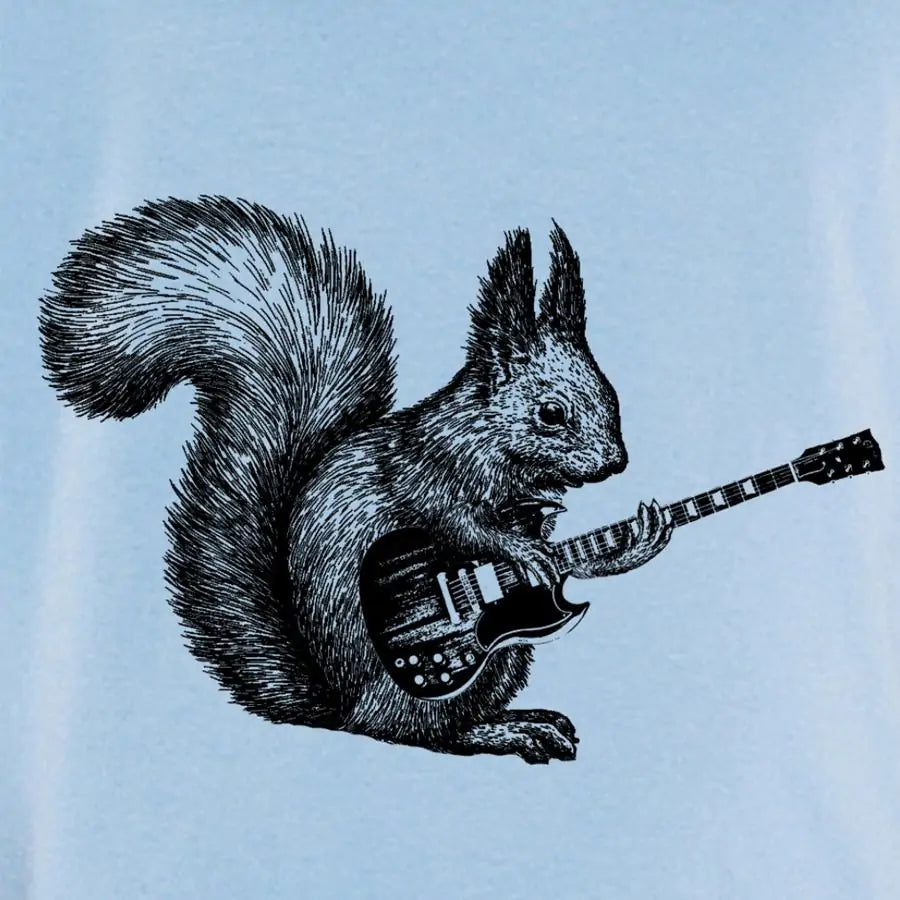 Quirky Style squirrel playing guitar shirt Aura Restored