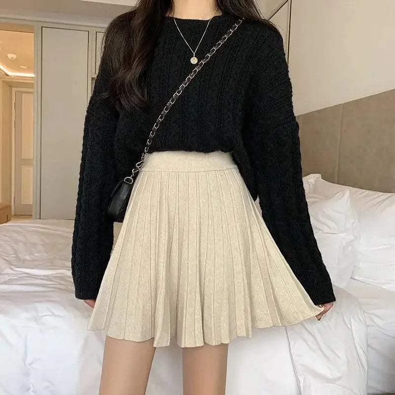 9DF High Waist Knitted Mini Skirt Aura Restored