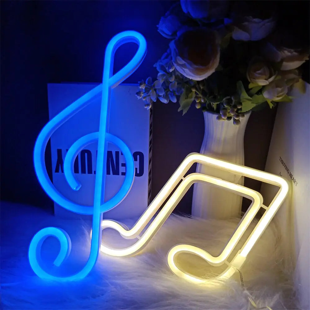 Musical Notes Neon Bar Lights Aura Restored