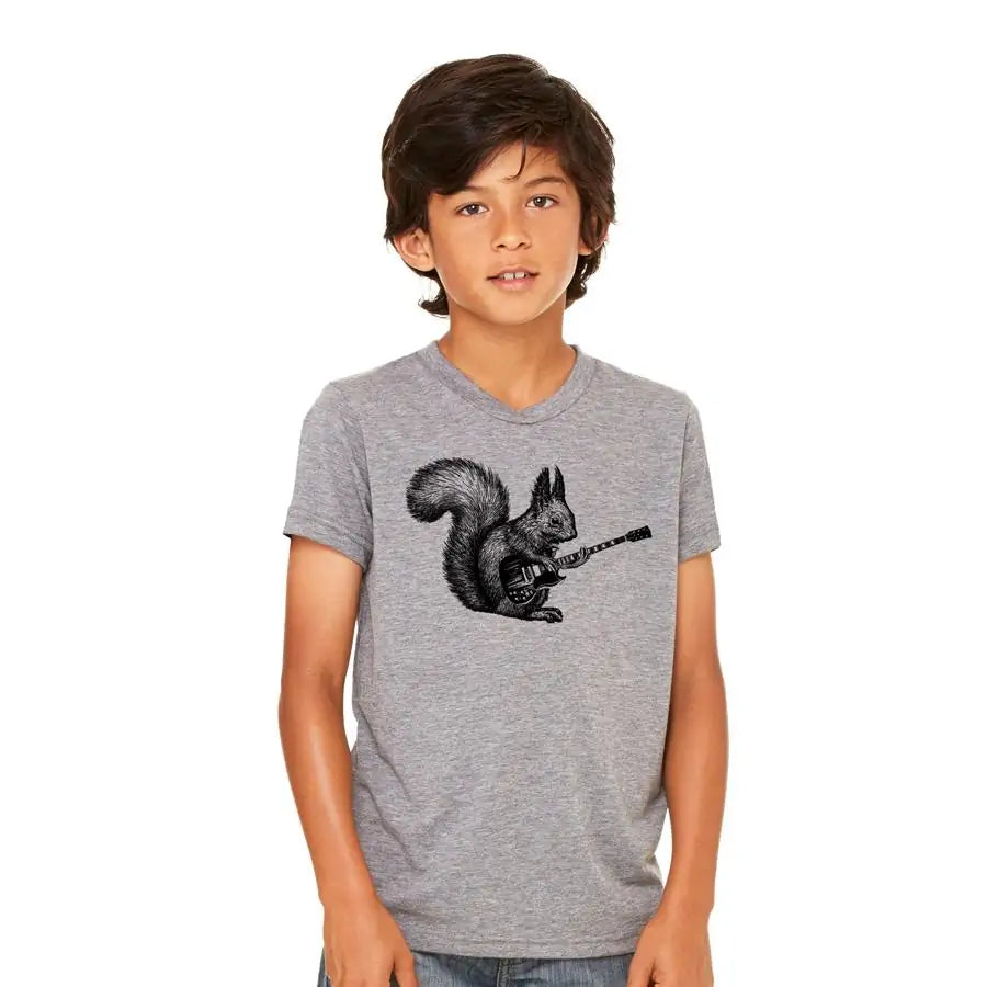 Quirky Style squirrel playing guitar shirt Aura Restored